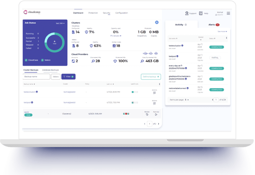 CloudCasa dashboard 1
