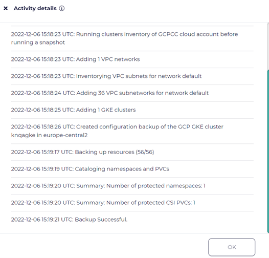 Fig 6 Job Activity details