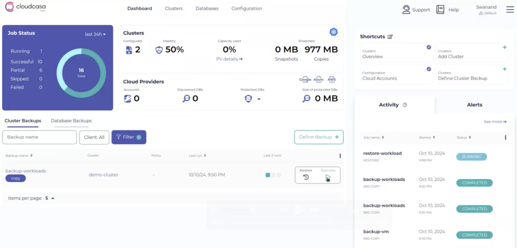 Kubernetes backup migration cloudcasa