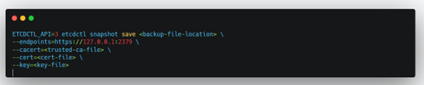 Snapshot using etcdctl options