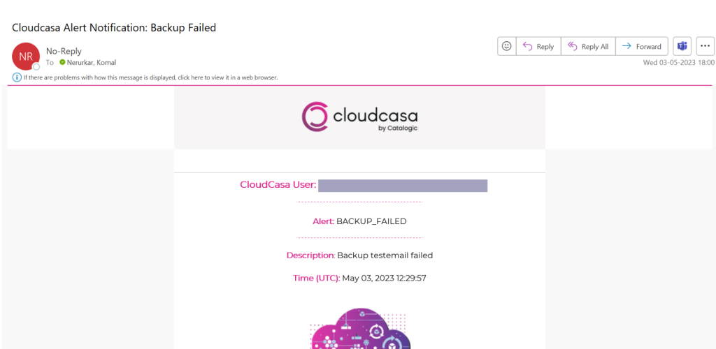 CloudCasa Email Alert notification for Velero Backup failures
