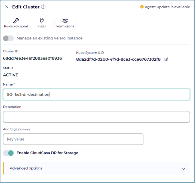 cloudcasa dr for storage