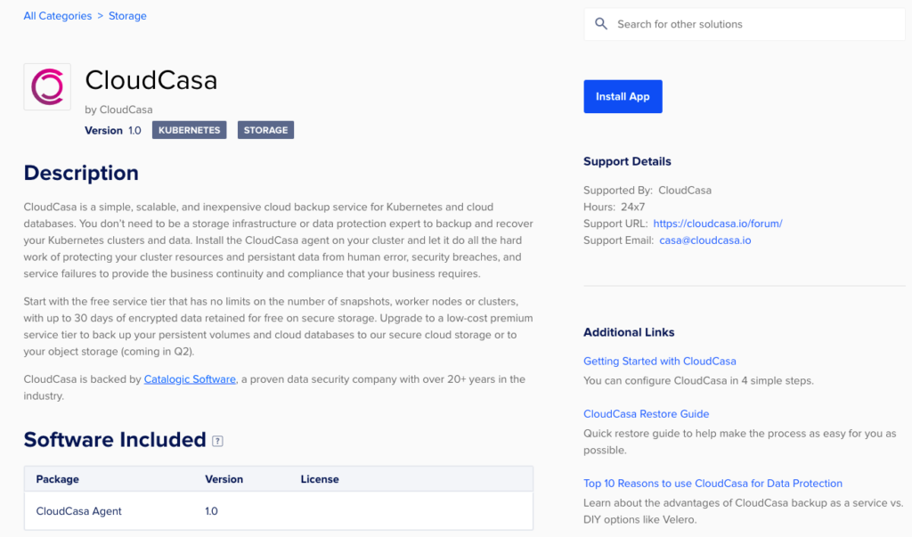 cloudcasa digitalocean marketplace