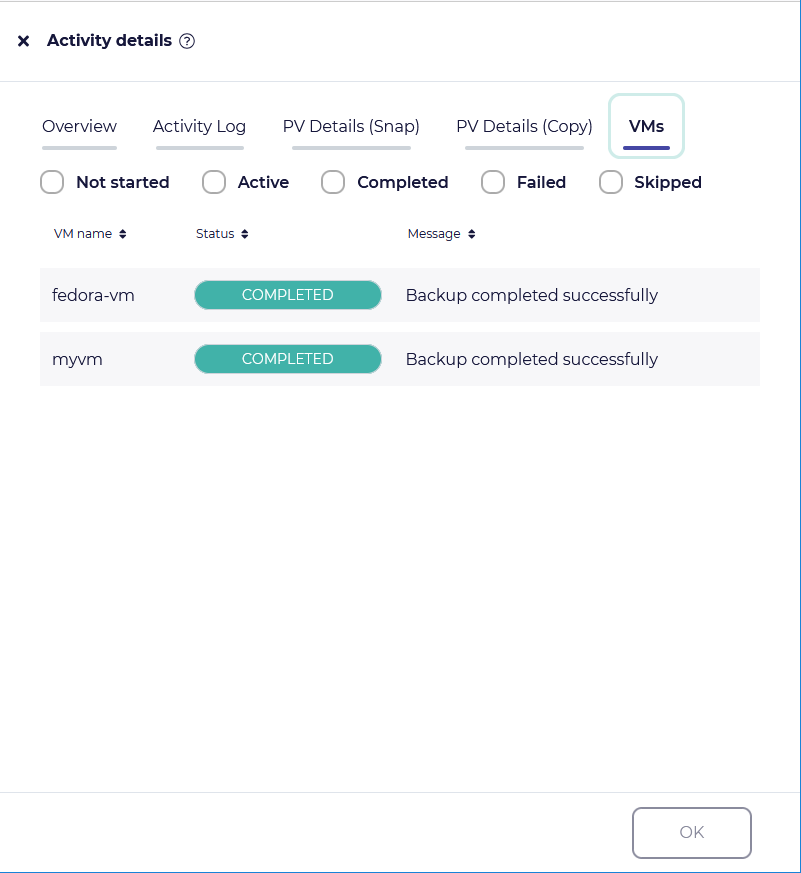 kubevirt vm backup